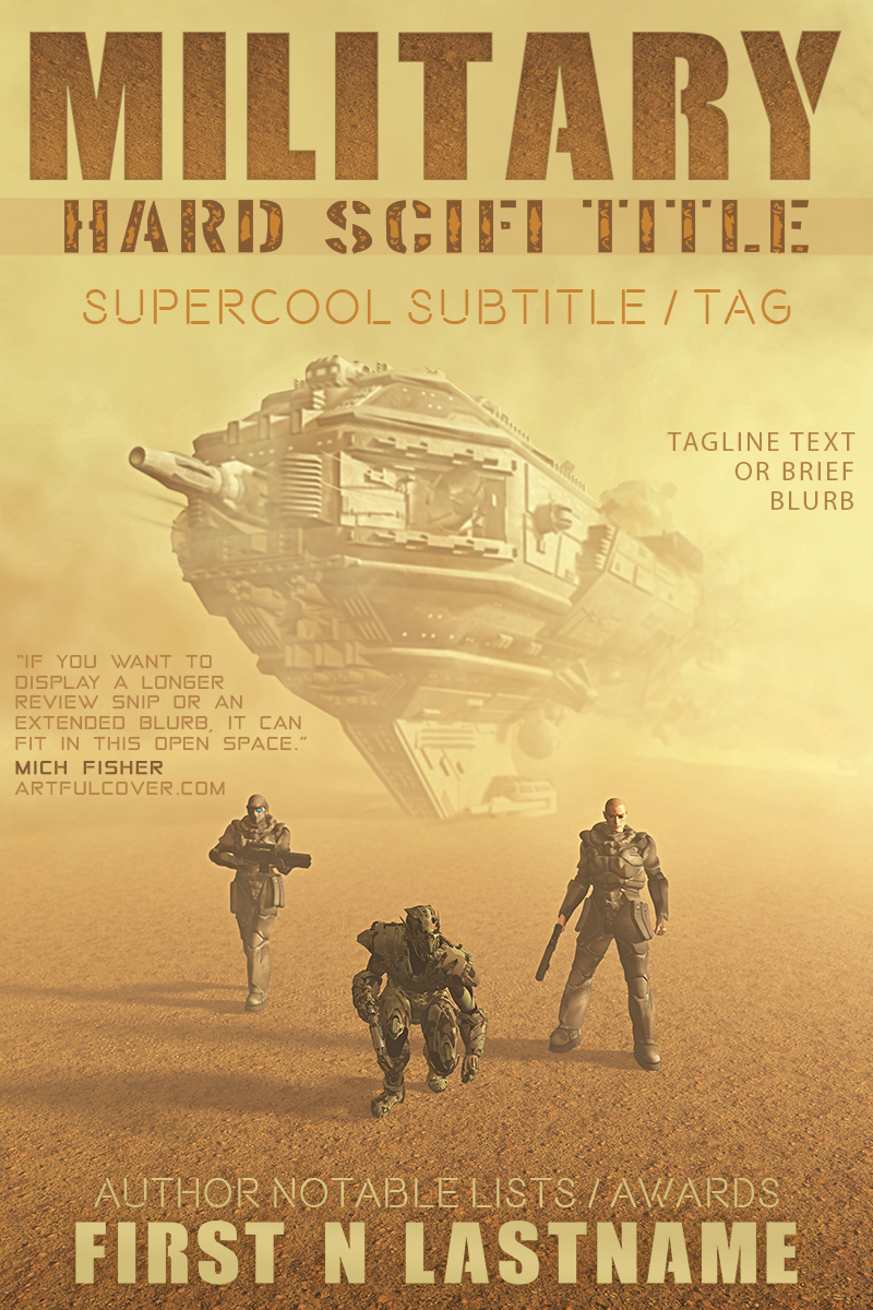 Military Hard Science Fiction Title - military science fiction premade book cover for self-published authors by Artful Cover