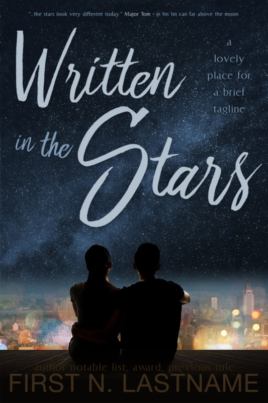 Written in the Stars - romance premade book cover for self-published authors by Artful Cover