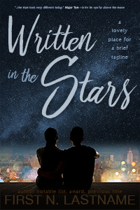 Written in the Stars - romance premade book cover for self-published authors by Artful Cover