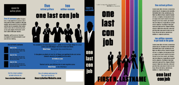 One Last Con Job - hardback dust cover / book cover for self-published author by Artful Cover