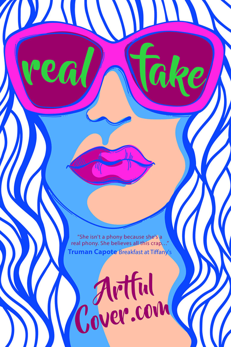 Real Fake - women's fiction premade book cover for self-published authors by Artful Cover