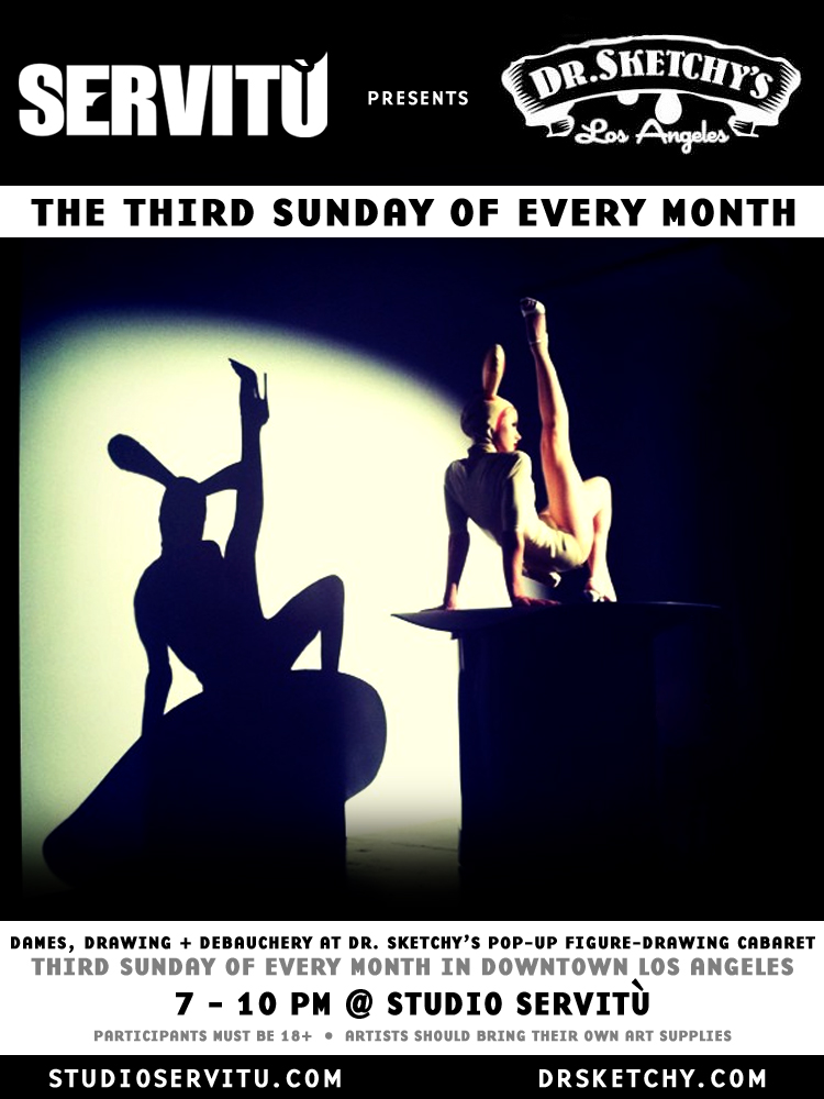 sale and event flyer social media graphics by Los Angeles graphic designer Mich Fisher - Lip Service and Studio Servitu club event flyer social media design