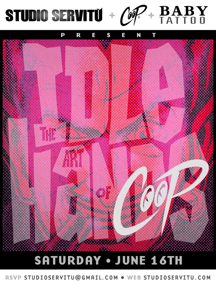 sale and event flyer social media graphics by Los Angeles graphic designer Mich Fisher - Lip Service and Studio Servitu club event flyer social media design