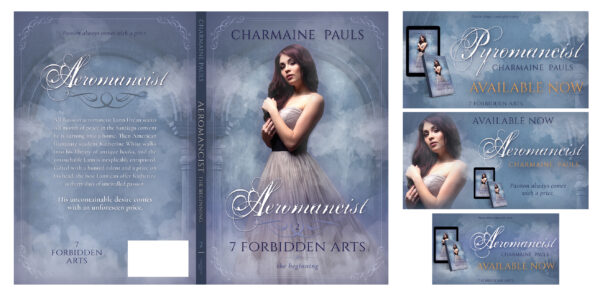 Author social media graphics and book promotion packages for author branding, book marketing, book series branding, and social media marketing by Los Angeles book cover designer Artful Cover