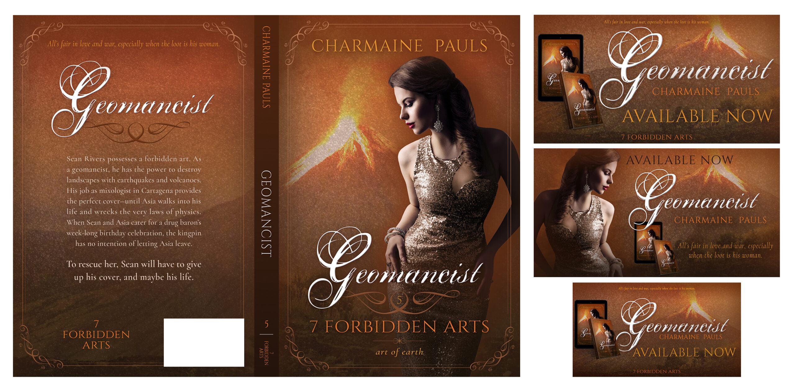 Author social media graphics and book promotion packages for author branding, book marketing, book series branding, and social media marketing by Los Angeles book cover designer Artful Cover