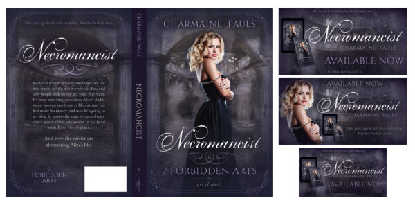 Author social media graphics and book promotion packages for author branding, book marketing, book series branding, and social media marketing by Los Angeles book cover designer Artful Cover