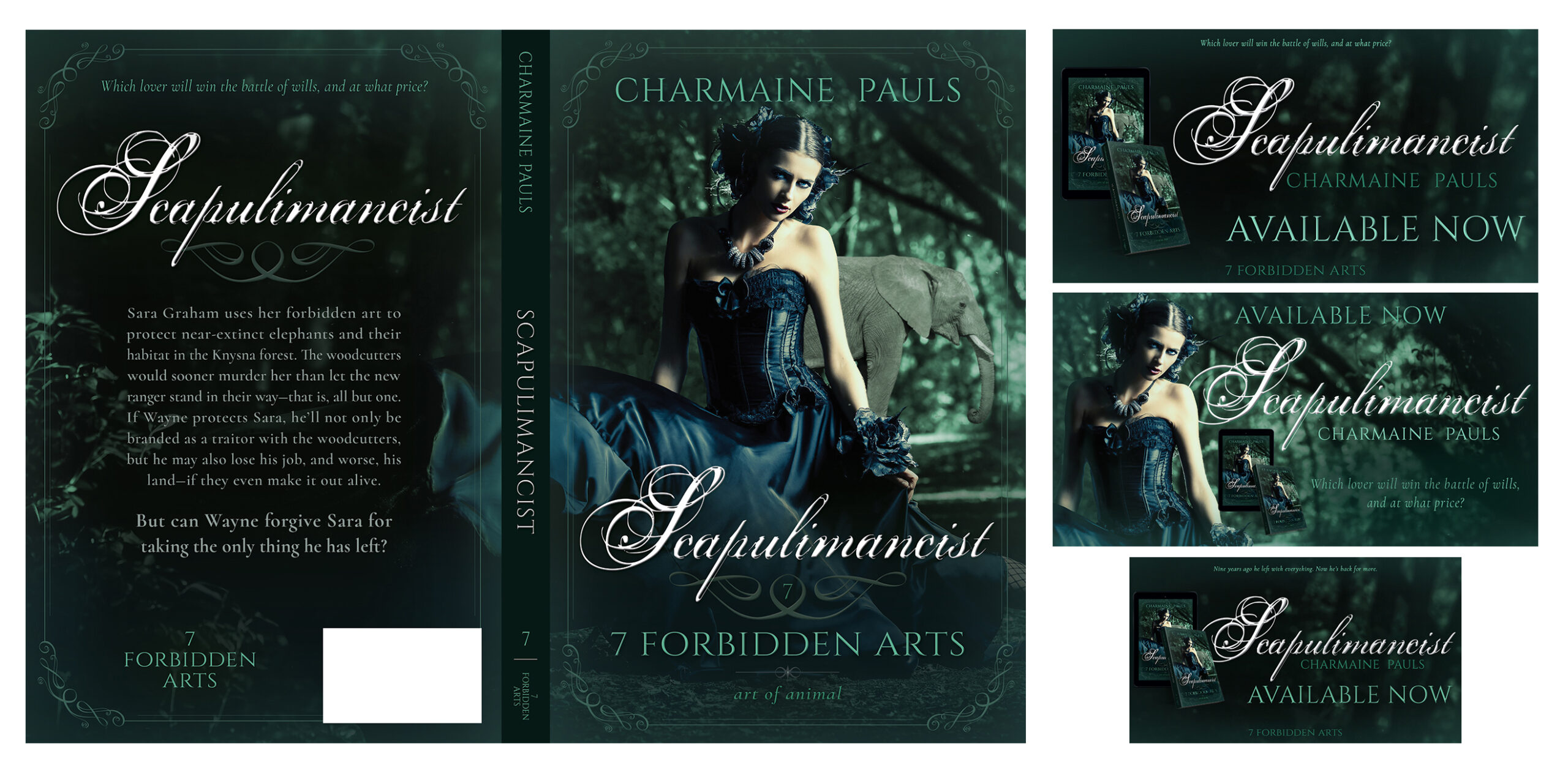 Author social media graphics and book promotion packages for author branding, book marketing, book series branding, and social media marketing by Los Angeles book cover designer Artful Cover