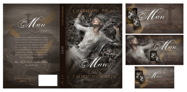 Author social media graphics and book promotion packages for author branding, book marketing, book series branding, and social media marketing by Los Angeles book cover designer Artful Cover