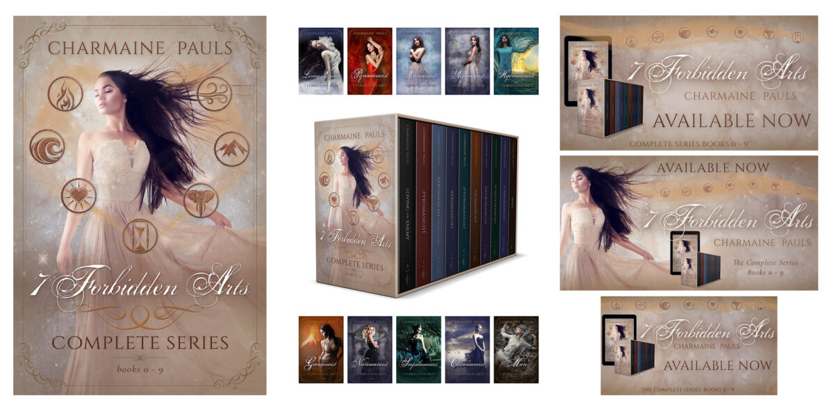 Author social media graphics and book promotion packages for author branding, book marketing, book series branding, and social media marketing by Los Angeles book cover designer Artful Cover