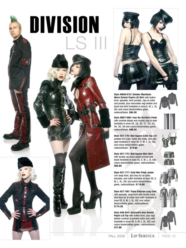 print and catalog design work by Los Angeles graphic designer Mich Fisher - Lip Service catalogs and print ads