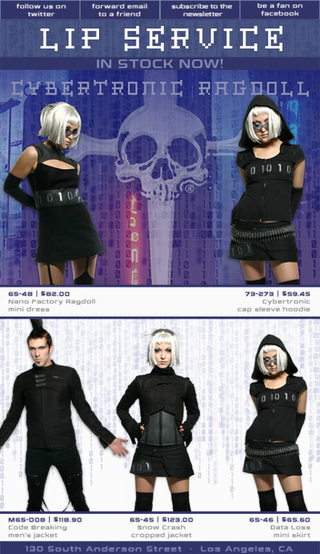 fashion marketing email campaign design by Los Angeles graphic designer Mich Fisher - Lip Service email campaign design