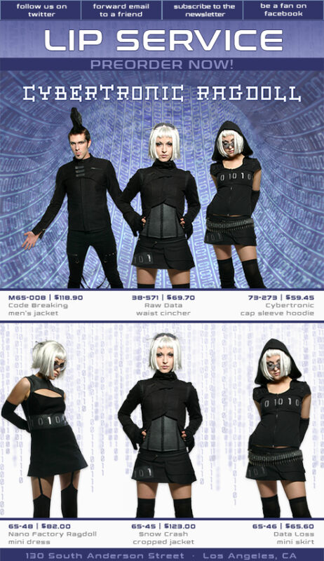 fashion marketing email campaign design by Los Angeles graphic designer Mich Fisher - Lip Service email campaign design