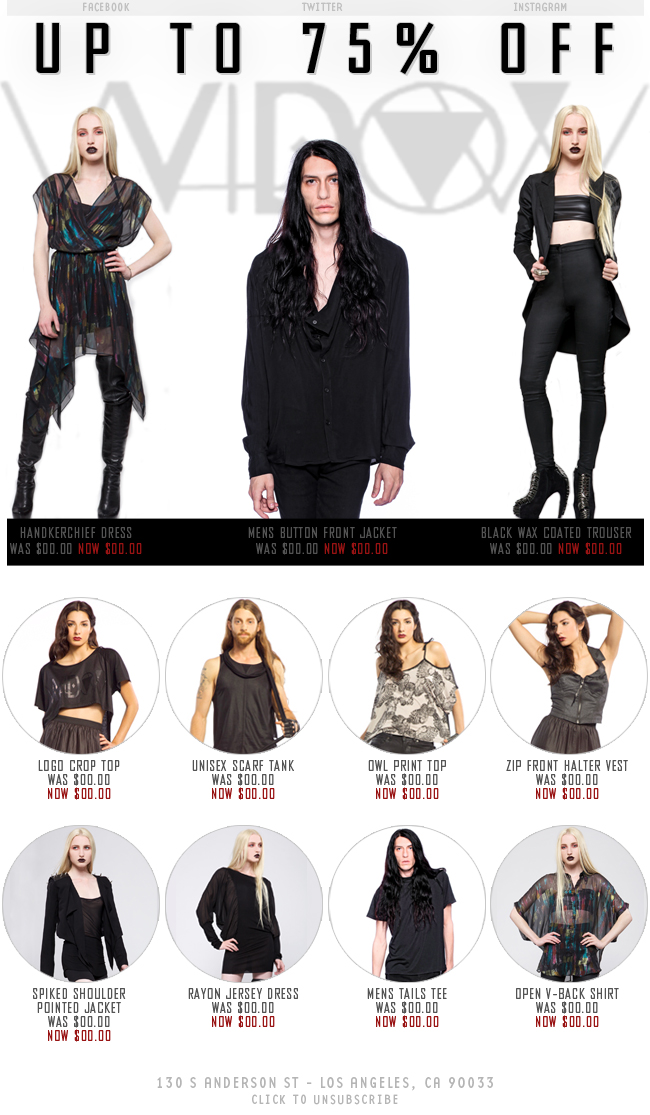 fashion marketing email campaign design by Los Angeles graphic designer Mich Fisher - Lip Service email campaign design