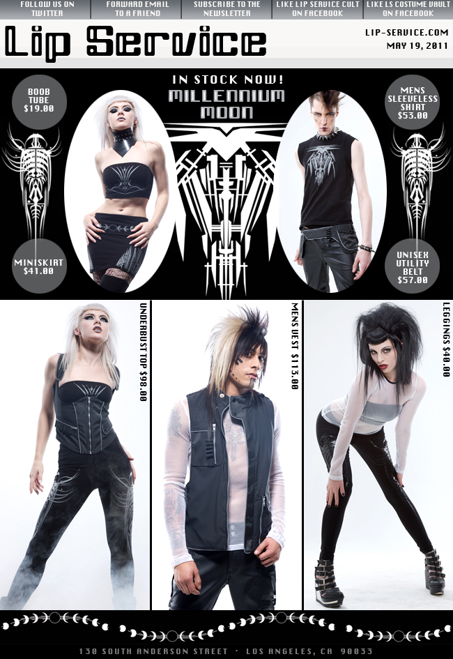 fashion marketing email campaign design by Los Angeles graphic designer Mich Fisher - Lip Service email campaign design