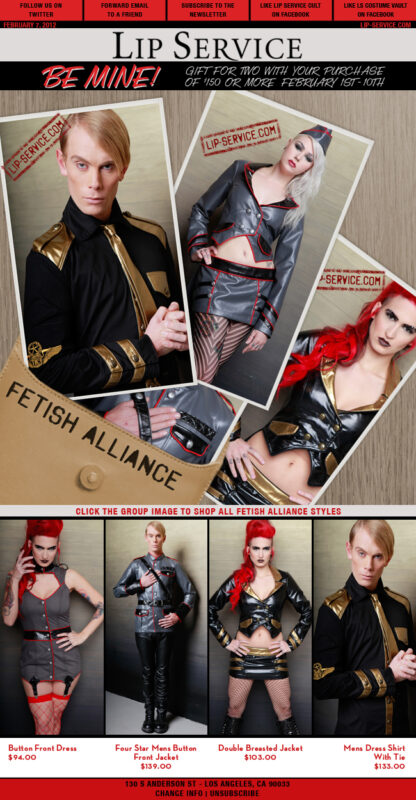 fashion marketing email campaign design by Los Angeles graphic designer Mich Fisher - Lip Service email campaign design