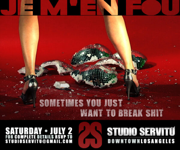 sale and event flyer social media graphics by Los Angeles graphic designer Mich Fisher - Lip Service and Studio Servitu club event flyer social media design