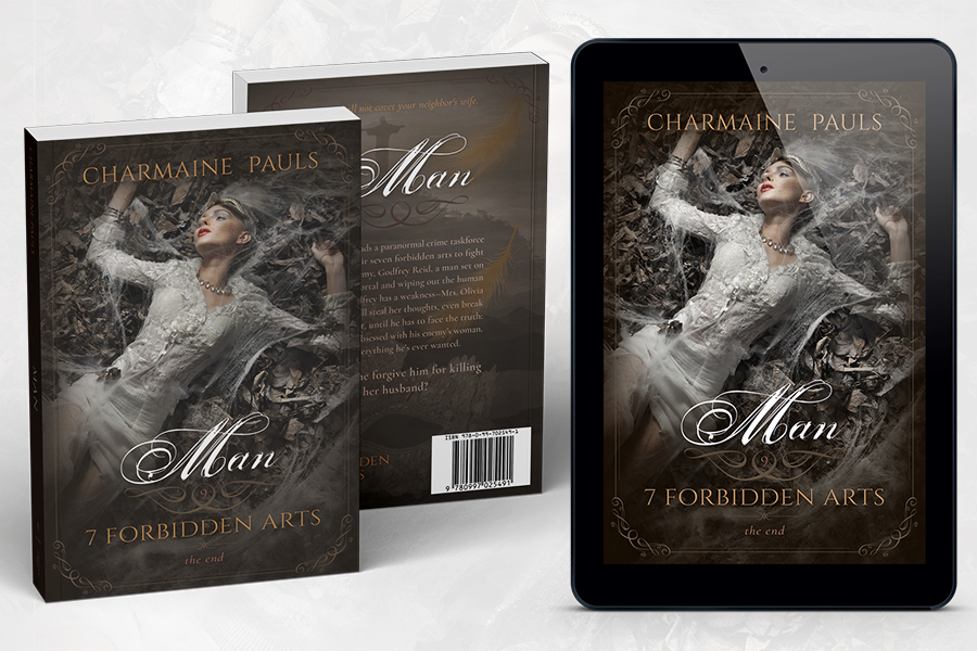 Paranormal romance book series branding by Artful Cover - 7 Forbidden Arts by Charmaine Pauls - examples of paranormal romance book cover design and paperback cover design