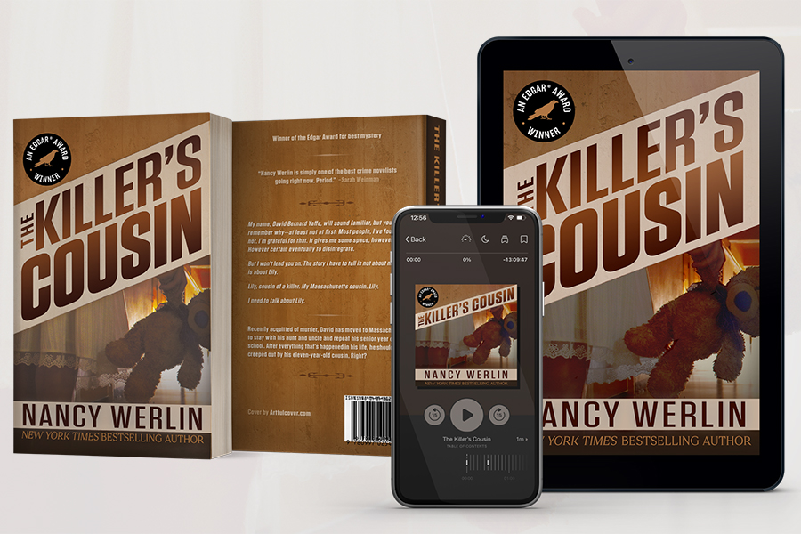 Suspense/ thriller book series branding by Artful Cover - thriller titles by Nancy Werlin - examples of suspense / thriller book cover design, audiobook cover design, and paperback cover design