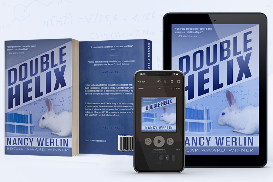 Suspense/ thriller book series branding by Artful Cover - thriller titles by Nancy Werlin - examples of suspense / thriller book cover design, audiobook cover design, and paperback cover design